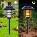 66 LEDs Solar Panel Flame Lamp Outdoor Landscape Lighting