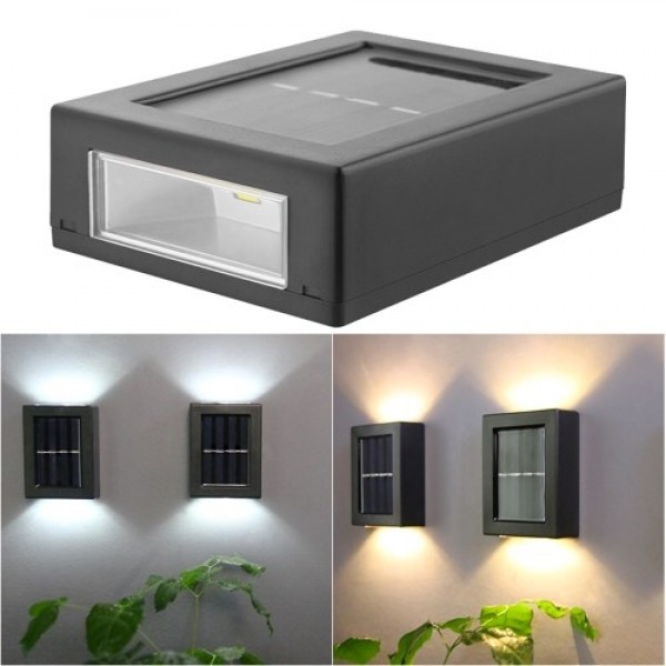 2PCS Solar Wall Lamp Outdoor Waterproof Led Illuminated Light Yard Garden Street Stair Lighting Lamp