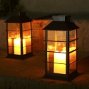 Tomshine Vintage Style Solar Powered Lantern Lights Flickering Flame Fire Candle LED Lamp Outdoor Hanging Decorative Lighting fo