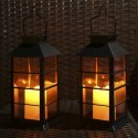 Tomshine Vintage Style Solar Powered Lantern Lights Flickering Flame Fire Candle LED Lamp Outdoor Hanging Decorative Lighting fo