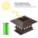 1W Solar Powered Energy LED Garden Yard Bollard Pillar Light Sensitive Control Outdoor Lamp