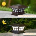 1W Solar Powered Energy LED Garden Yard Bollard Pillar Light Sensitive Control Outdoor Lamp