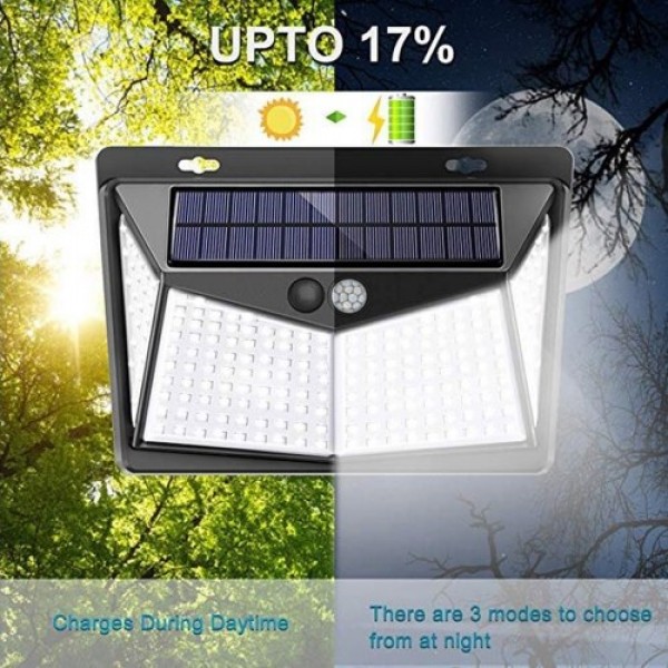 208 LEDs Solar Powered Wall Light PIR Motion Sensor Lights