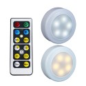 2Pcs Wireless Puck LED Remote Control Cabinet Light