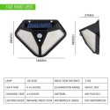 Solar wall light on both sides 102LED human body induction light