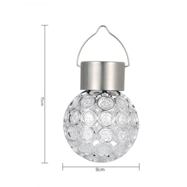 Solar Powered Rechargeable Hollow-out Spherical LED Outdoor Lamp