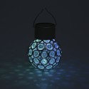 Solar Powered Rechargeable Hollow-out Spherical LED Outdoor Lamp