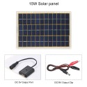 DC5V/DC18V 15W Portable Solar Power Energy Charging Panel USB Interface IP65 Water Resistance Necessities for Outdoor Camping Hi