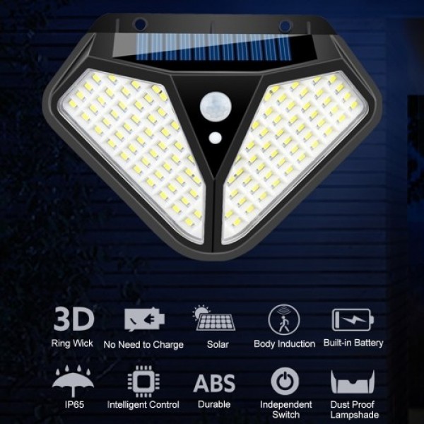 Solar Wall Lamp Three Lighting Modes 102LED/50COB