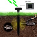 2Pcs Solar Powered Sound Wave Sonic Repeller Outdoor Garden Yard Farm Mouse Gopher Rat Vole Mole Scarer Snake Rodent Repellent E