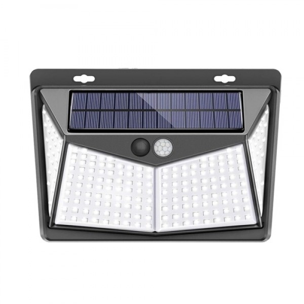 208LED Solar Light Wall Lamp PIR Motion Sensor Light IP65 Water-resistant Outdoor Lighting Security Light for Pathway Yard Garde