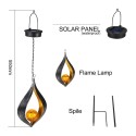 Solar Iron Flame Hanging Lamp IP44 Patio Corridor Pathway Decoration Light