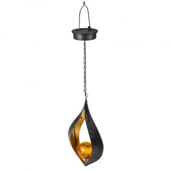 Solar Iron Flame Hanging Lamp IP44 Patio Corridor Pathway Decoration Light