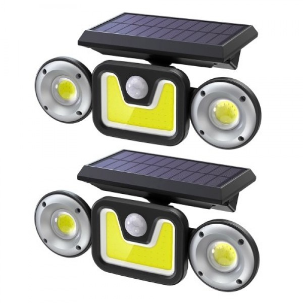 Outdoor Solar Lights,3 heads Solar Security Lights 2 Pack