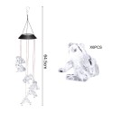 Solar Frogs Wind Chime Hanging Lamp Pendant Light IP44 Mixcolor Slow Flashing