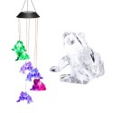 Solar Frogs Wind Chime Hanging Lamp Pendant Light IP44 Mixcolor Slow Flashing