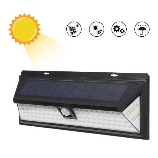 90 LEDs Solar Power PIR Motion Sensor 3 Modes Wall Light Outdoor Yard Garden Lamp