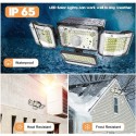 Solar Lights Outdoor 288 LEDs Solar Sensor Lamp 4 Heads Adjustable Motion Sensor Lights