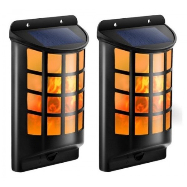 Solar Flame wall Lights Outdoor  Waterproof Flickering