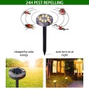 Solar Powered Ultrasonics Pest Repeller LEDs Lawn Light Repel Mole Gopher Vole Mouse Chaser for Outdoor for Lawn Garden Yard Hom