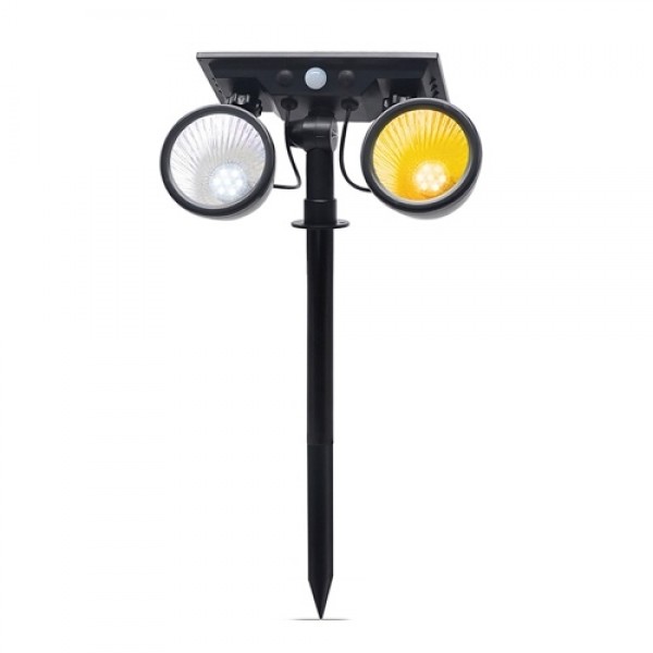 Solar Wall Lamp Double Heads White/warm White Light Color Lawn Lamp IP65 Four Lighting Modes