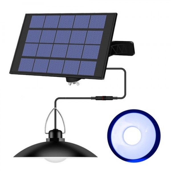 Solar Powered Pendants Light with Adjustable Panel Auto ON/OFF Lighting Sensor IP65 Water-resistant Hanging Lamp for Outdoor/Ind