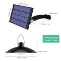 Solar Powered Pendants Light with Adjustable Panel Auto ON/OFF Lighting Sensor IP65 Water-resistant Hanging Lamp for Outdoor/Ind