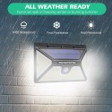 218 LEDs Solar Energy Wall Lamp Motion Sensor IP65 Waterproof Outdoor Roads Yard Light