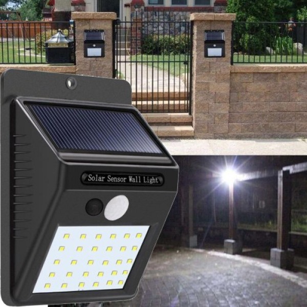 30 LED Solar Powered Wall Light Motion Sensor