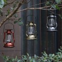 Solar Powered Hanging Candle Light Retro LEDs Oil Lamp Flickering Flameless for Patio Garden Yard Tent