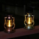 Solar Powered Hanging Candle Light Retro LEDs Oil Lamp Flickering Flameless for Patio Garden Yard Tent