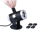 4W 4LED 360° Adjustable Dynamic RGBW Moving Snowflake Film Projector Light Pattern Decoration Lamp Spotlight for Christmas Xmas 