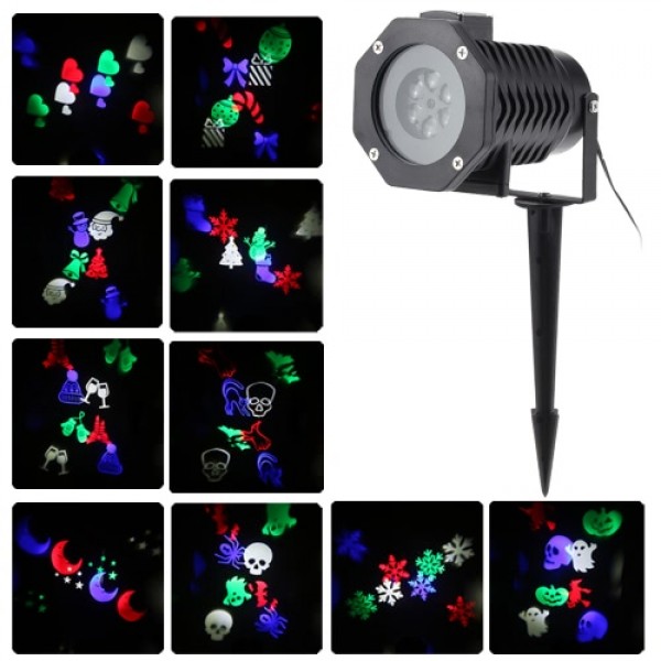 Tomshine 6W 4LED RGBW Outdoor Snowflake Film Projector Spot Light