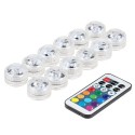 Mini LEDs RGB Submersible Light Colorful Lamp Underwater Candle Light IP68 Water Resistance with Remote Control 12pack