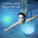 Tomshine 13 LEDs Underwater Pool Lights with RF Remote Control Battery-operated RGBW 16 Colors Submersible Lamp