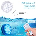 Submersible Pool Light with RF Remote Dimmable 13pcs RGBW LEDs Pond Fountain Lamp