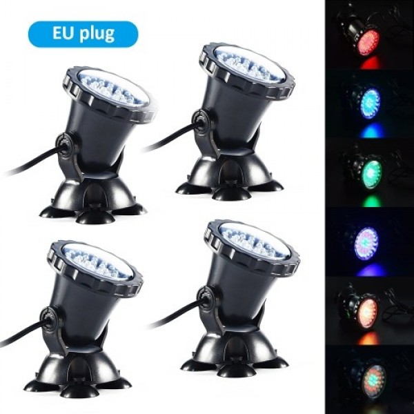 36 LEDs Underwater Diving Lamp Submarine Light Kit Set with Remote Controller