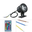 AC/DC 12V 10W RGB Underwater Light Submersible Lamp with Remote Control