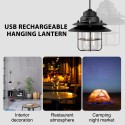 Mini Hanging USB Camping Lantern with 2 Lighting Modes Water Resistant Outdoor Light for Garden Yard Patio Tree Decoration