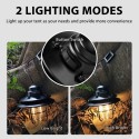 Mini Hanging USB Camping Lantern with 2 Lighting Modes Water Resistant Outdoor Light for Garden Yard Patio Tree Decoration