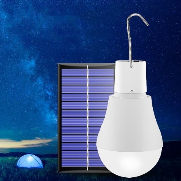 Solar Light Bulb 130LM Portable Solar Powered LEDs Bulb Light for Hiking Fishing Camping Tent Lighting