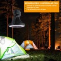 Outdoor Camping Tent Fan with Leds Light USB Rechargeable Emergency Lamp with Hanging-Hook