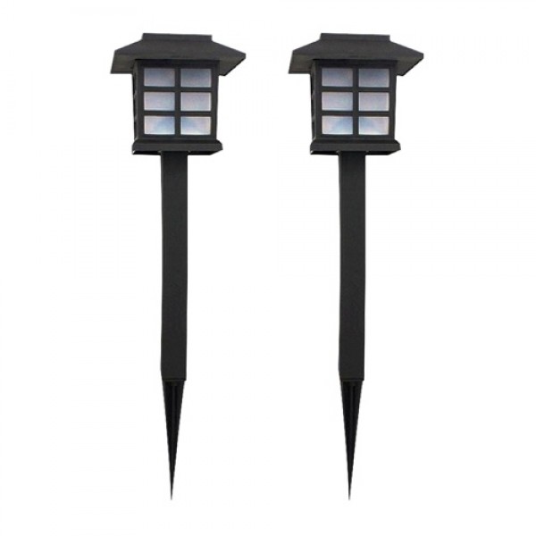 2Pcs/Set LEDs Solar Powered Lawn Light Outdoor Landscape Lamp for Pathway Garden Patio Yard Decoration