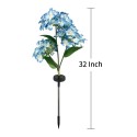 Solar Flowers Lights Decorative Realistic Hydrangea Flower Stakes Lights