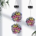 Outdoor Hanging Solar Lights Butterfly Pattern Decorative LED Lanterns