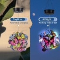 Outdoor Hanging Solar Lights Butterfly Pattern Decorative LED Lanterns