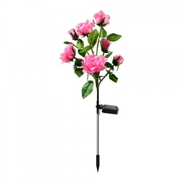 Solar Flowers Lights Outdoor 7 Rose Decorative Stakes Lights