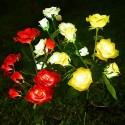 Solar Flowers Lights Outdoor 7 Rose Decorative Stakes Lights