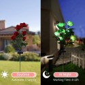 Solar Flowers Lights Outdoor 7 Rose Decorative Stakes Lights