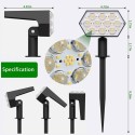 92 LEDs Solar Powered Wall Light Lawn Lamp Outdoor Waterproof Garden Lamp Night Light